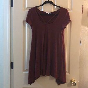 Red & black striped dress